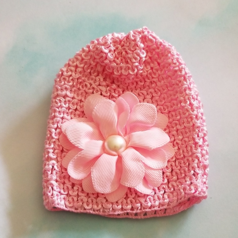 Pastel Collection pink beanie crochet hat